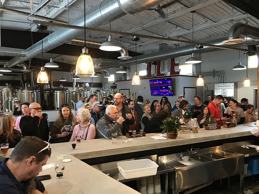 Neighbors gathered around the bar in the Somers Point taproom